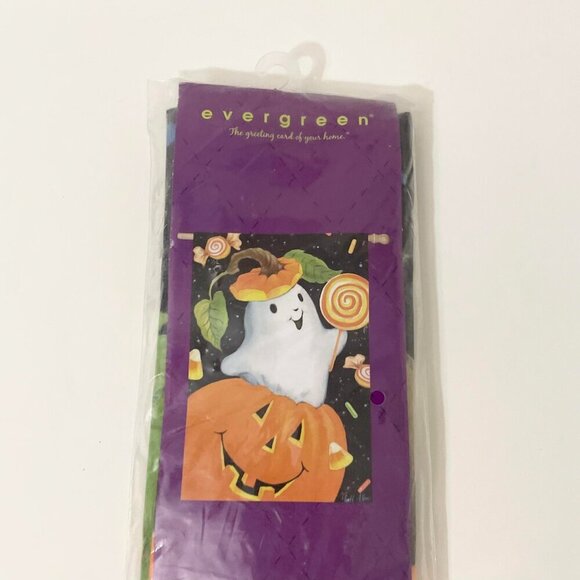 Evergreen Satin Reflections Flag Halloween Pumpkin Ghost 29" x 43" - Picture 15 of 16